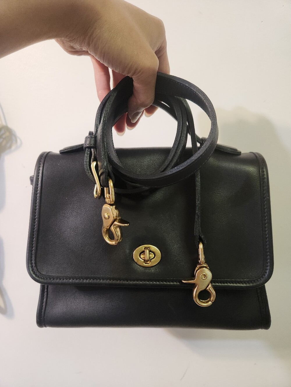 Coach Leather Crossbody Bag with Gold Hardware